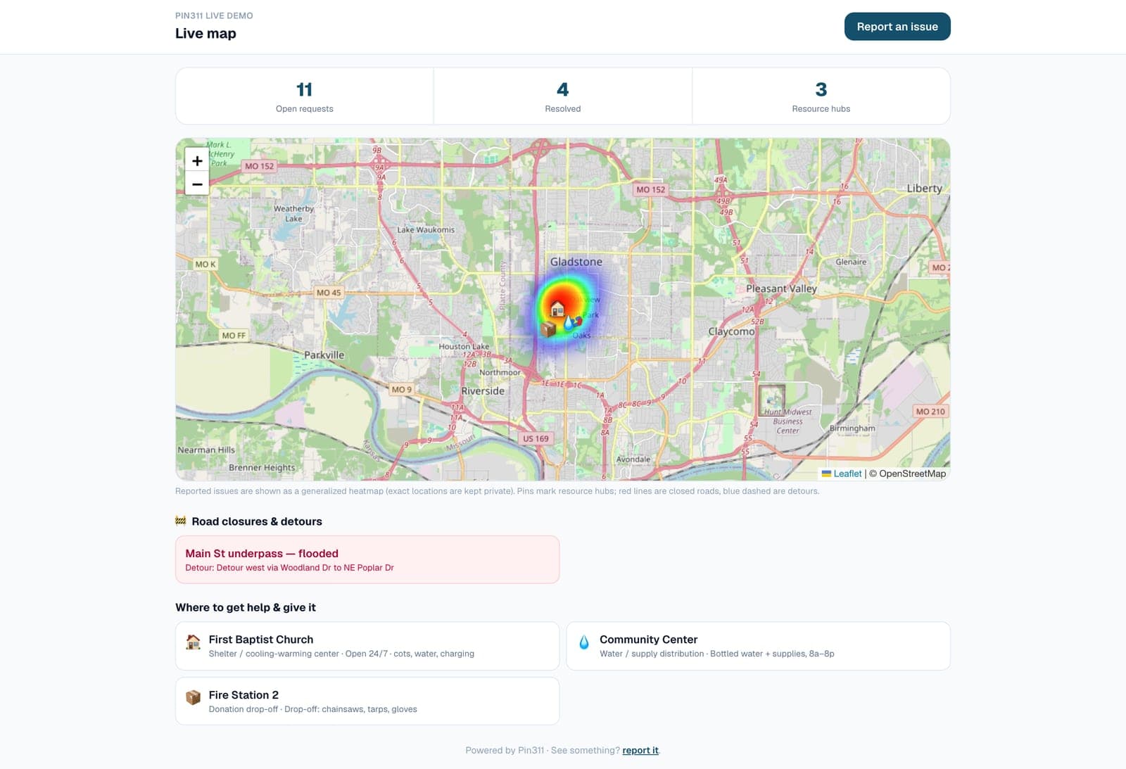 Public live map