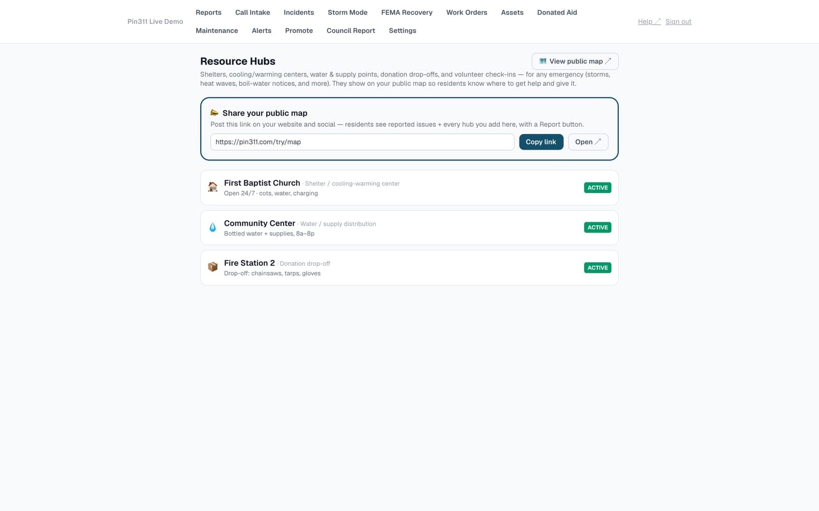 Resource hubs